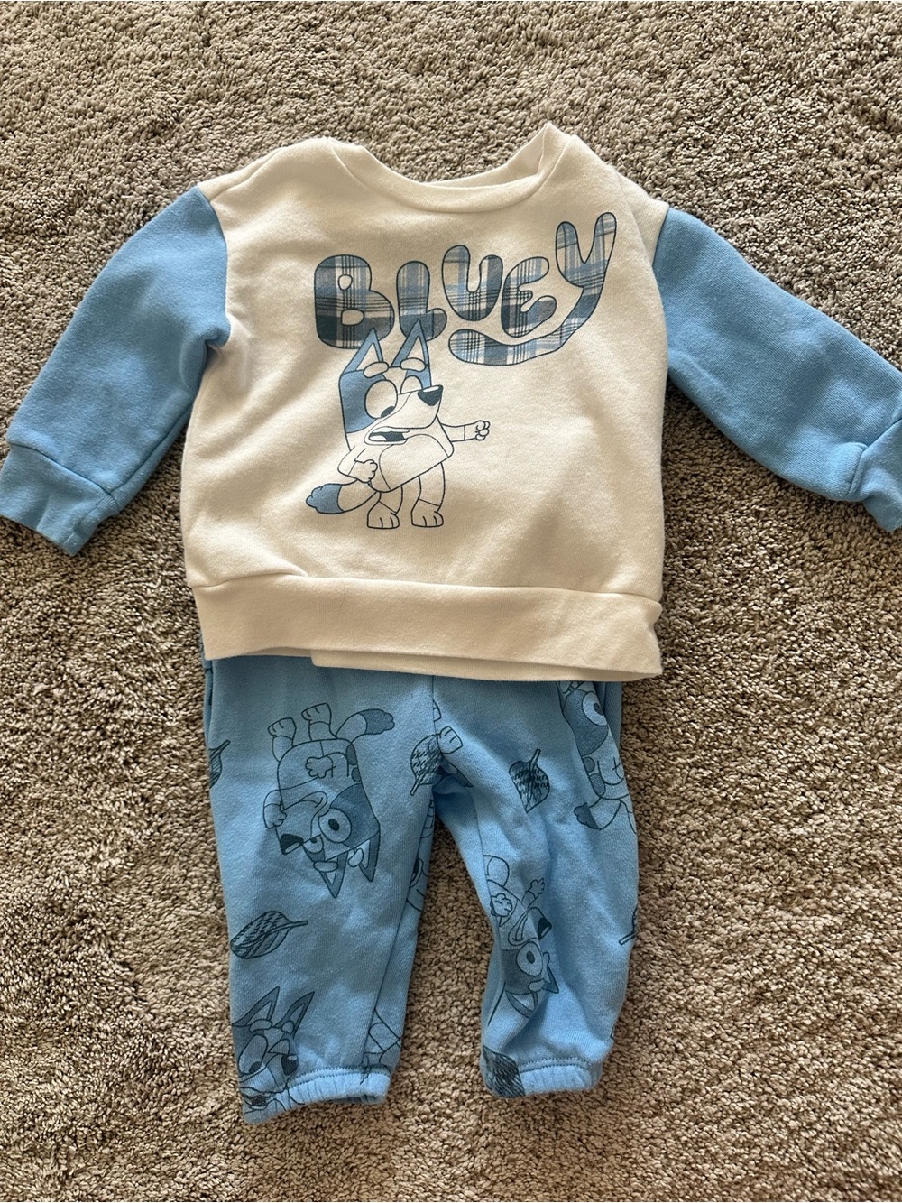 Bluey Cream & Light Blue Kids Matching Set